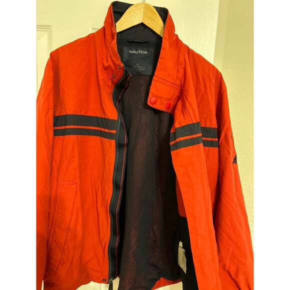 Vintage Nautica Jacket Adult Large Red Full Zip Windbreaker - Picture 7 of 8